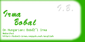 irma bobal business card
